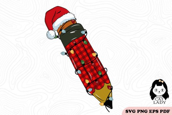 Pencil Teacher Plaid Christmas SVG PNG Review